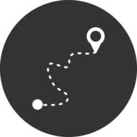 Route Glyph Inverted Icon vector