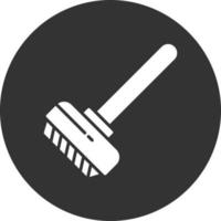 Broom Glyph Inverted Icon vector