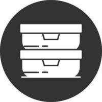 Food Delivery Box Glyph Inverted Icon vector