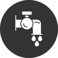 Save Water Glyph Inverted Icon vector