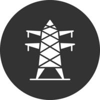 Electric Tower Glyph Inverted Icon vector