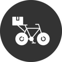 Bicycle Glyph Inverted Icon vector