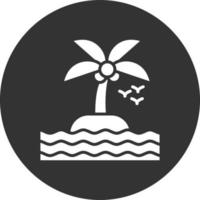 Island Glyph Inverted Icon vector