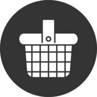 Picnic Basket Glyph Inverted Icon vector