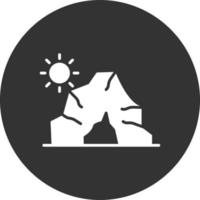 Cave Glyph Inverted Icon vector