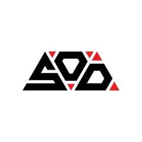 SOD triangle letter logo design with triangle shape. SOD triangle logo design monogram. SOD triangle vector logo template with red color. SOD triangular logo Simple, Elegant, and Luxurious Logo. SOD