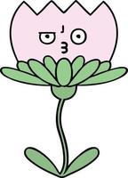 linda flor de dibujos animados vector