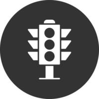Traffic Light Glyph Inverted Icon vector