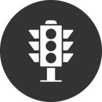 Traffic Light Glyph Inverted Icon vector