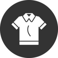 Polo Shirt Glyph Inverted Icon vector