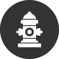 Fire Hydrant Glyph Inverted Icon vector