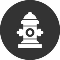 Fire Hydrant Glyph Inverted Icon vector