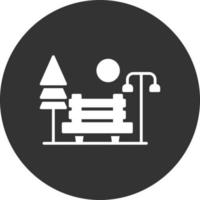 Bench Glyph Inverted Icon vector