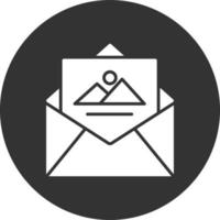 Envelope Glyph Inverted Icon vector