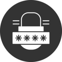 Password  Glyph Inverted Icon vector