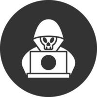 Hacker  Glyph Inverted Icon vector