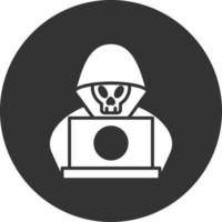 icono de glifo de hacker invertido vector