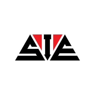 SIE triangle letter logo design with triangle shape. SIE triangle logo design monogram. SIE triangle vector logo template with red color. SIE triangular logo Simple, Elegant, and Luxurious Logo. SIE