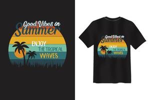 diseño de camiseta de verano vintage y retro vector