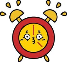 cute cartoon alarm clock vector