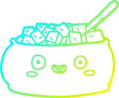 cold gradient line drawing cute cartoon bowl of sugar vector