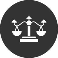 Justice Scale Glyph Inverted Icon vector