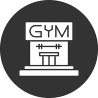 icono de glifo de gimnasio invertido vector