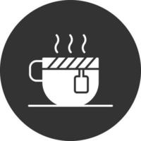 Tea Cup Glyph Inverted Icon vector