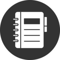 Notebook Glyph Inverted Icon vector