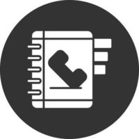 Contact Book Glyph Inverted Icon vector