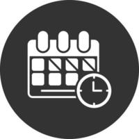 Deadline Glyph Inverted Icon vector