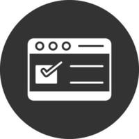Browser Glyph Inverted Icon vector