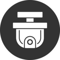 Security Camera Glyph Inverted Icon vector