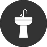 Basin Glyph Inverted Icon vector