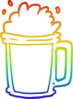 rainbow gradient line drawing pint of ale vector