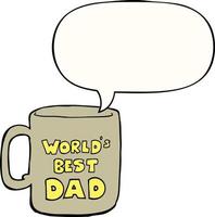 la mejor taza de papá del mundo y la burbuja del habla vector
