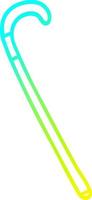 cold gradient line drawing cartoon walking stick vector