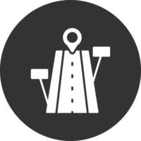 Road Glyph Inverted Icon vector