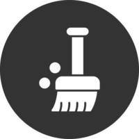 Broom Glyph Inverted Icon vector