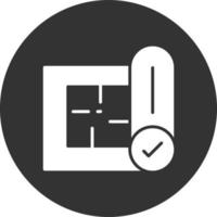 Blueprint Glyph Inverted Icon vector