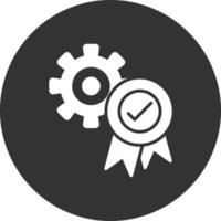 Quality Assurance Glyph Inverted Icon vector