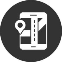 Navigation Glyph Inverted Icon vector