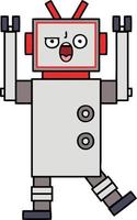 cute cartoon angry robot vector