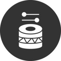 Drum Glyph Inverted Icon vector