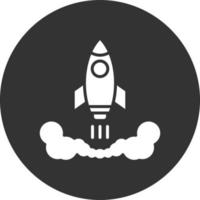 Rocket Glyph Inverted Icon vector