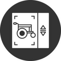 Elevator Glyph Inverted Icon vector