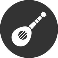 Mandolin Glyph Inverted Icon vector