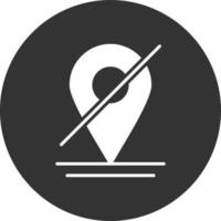 No Gps Glyph Inverted Icon vector