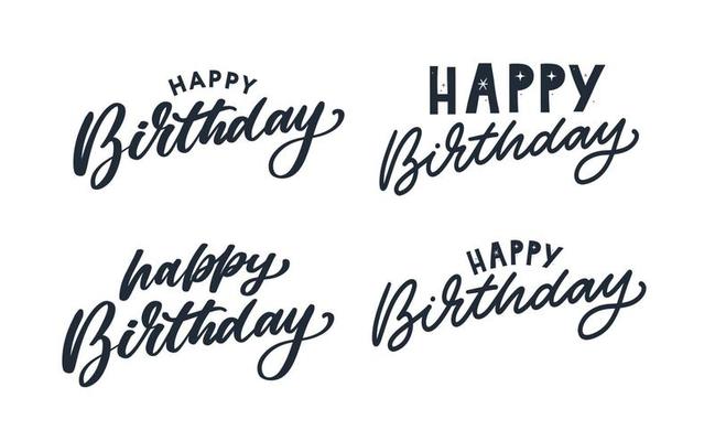 Happy Birthday Lettering Vector Art, Icons, and Graphics for Free Download