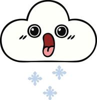 linda nube de nieve de dibujos animados vector